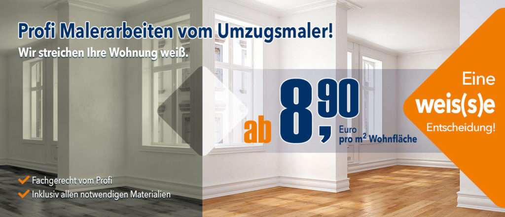 Günstige und fachgerechte Malerarbeiten vom Umzugsmaler.